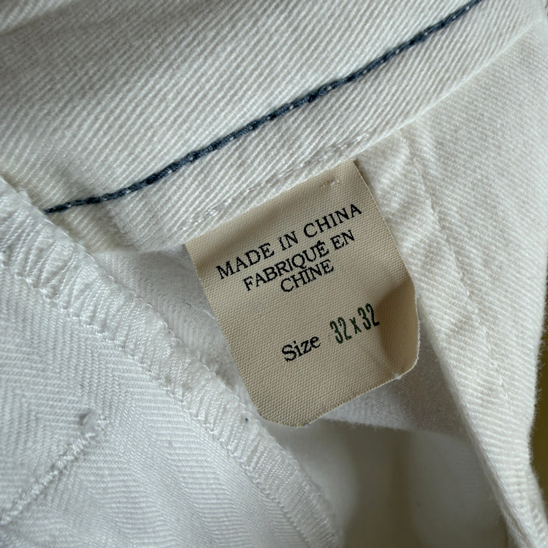 RRL White Herringbone Pants