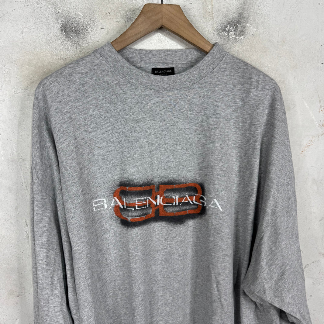 Balenciaga BB Orange Logo L/S T-Shirt