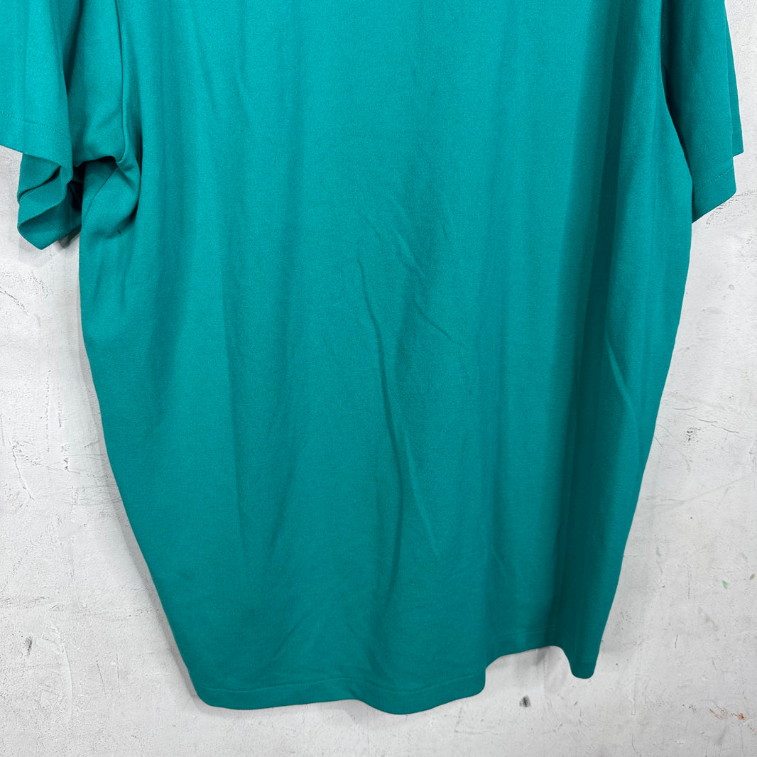 Acne Studios Teal Neck Logo T-Shirt