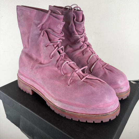 424 Pink Leather Lace Marathon Boots