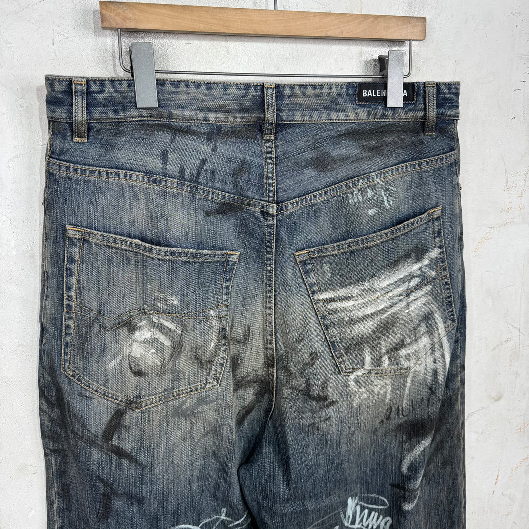 Balenciaga Graffiti Baggy Jeans