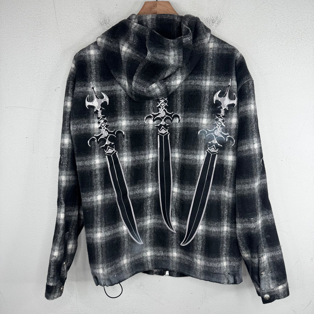 Thug Club Swords Hooded Flannel Jacket