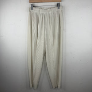 Issey Miyake White Pleated Trouser Pants