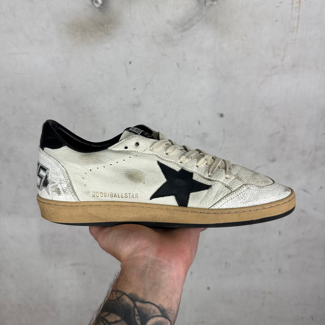 Golden Goose White/Black Ballstar Sneakers