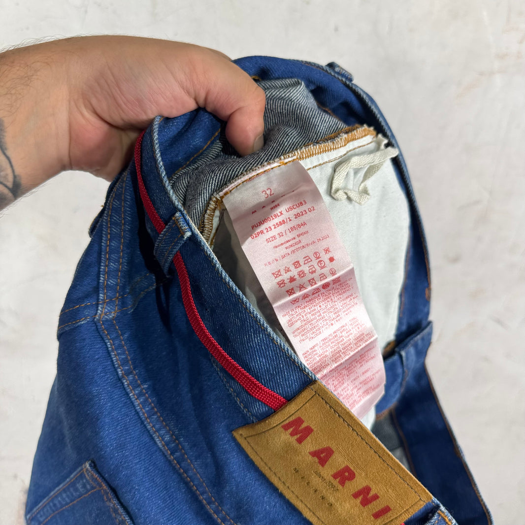 Marni Baggy Patchworked Darkwash Jeans