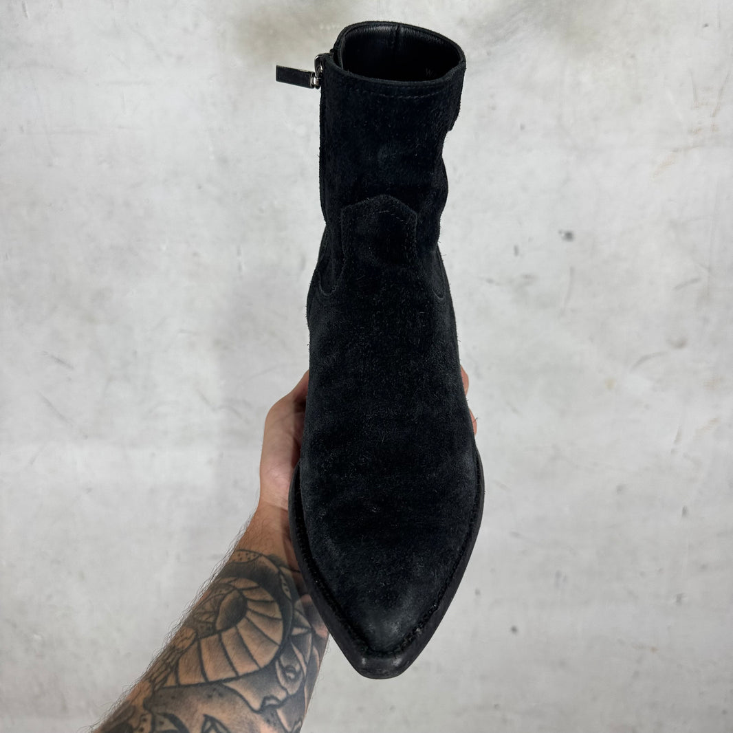 Saint Laurent Suede Lucas Boots