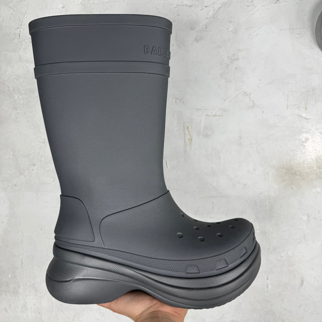 Balenciaga Rubber Grey Croc Boots