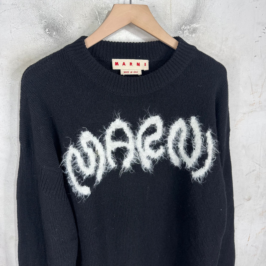 Marni Fuzzy Squiggle Logo Sweater