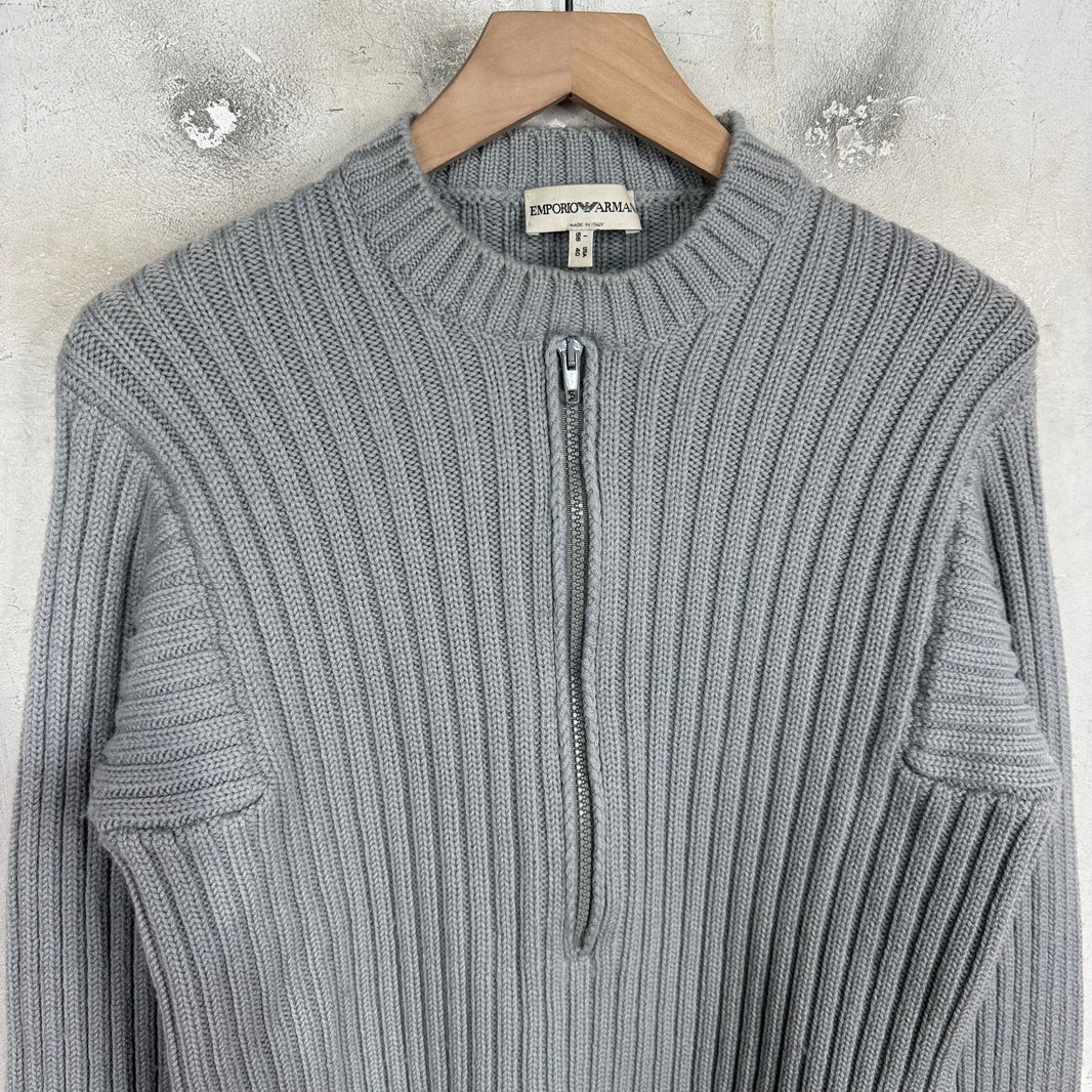 Armani Knitted Half Zip Sweater