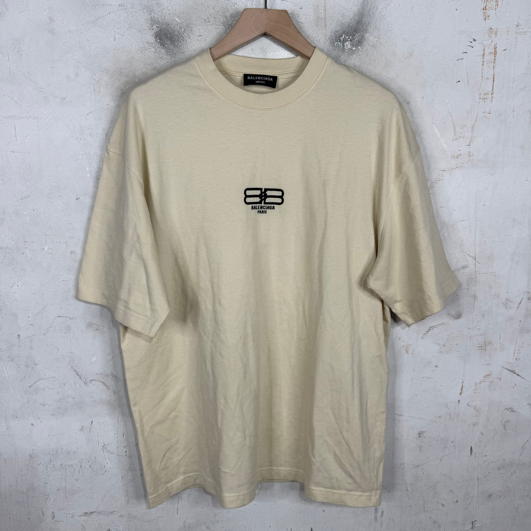 Balenciaga Paris Icon Beige T-Shirt