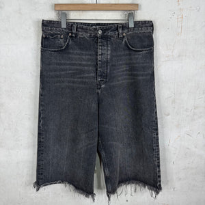 Balenciaga Unifit Washed Black Jean Shorts