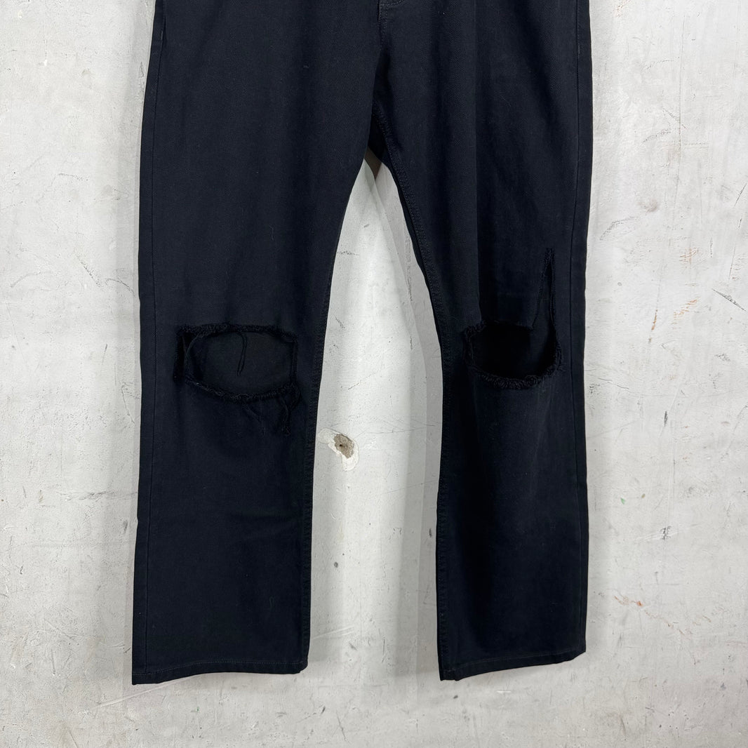 Balenciaga Black Distressed Straight Jeans