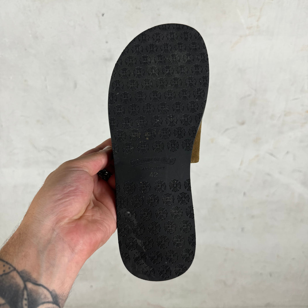 Chrome Hearts Suede Patch Slides