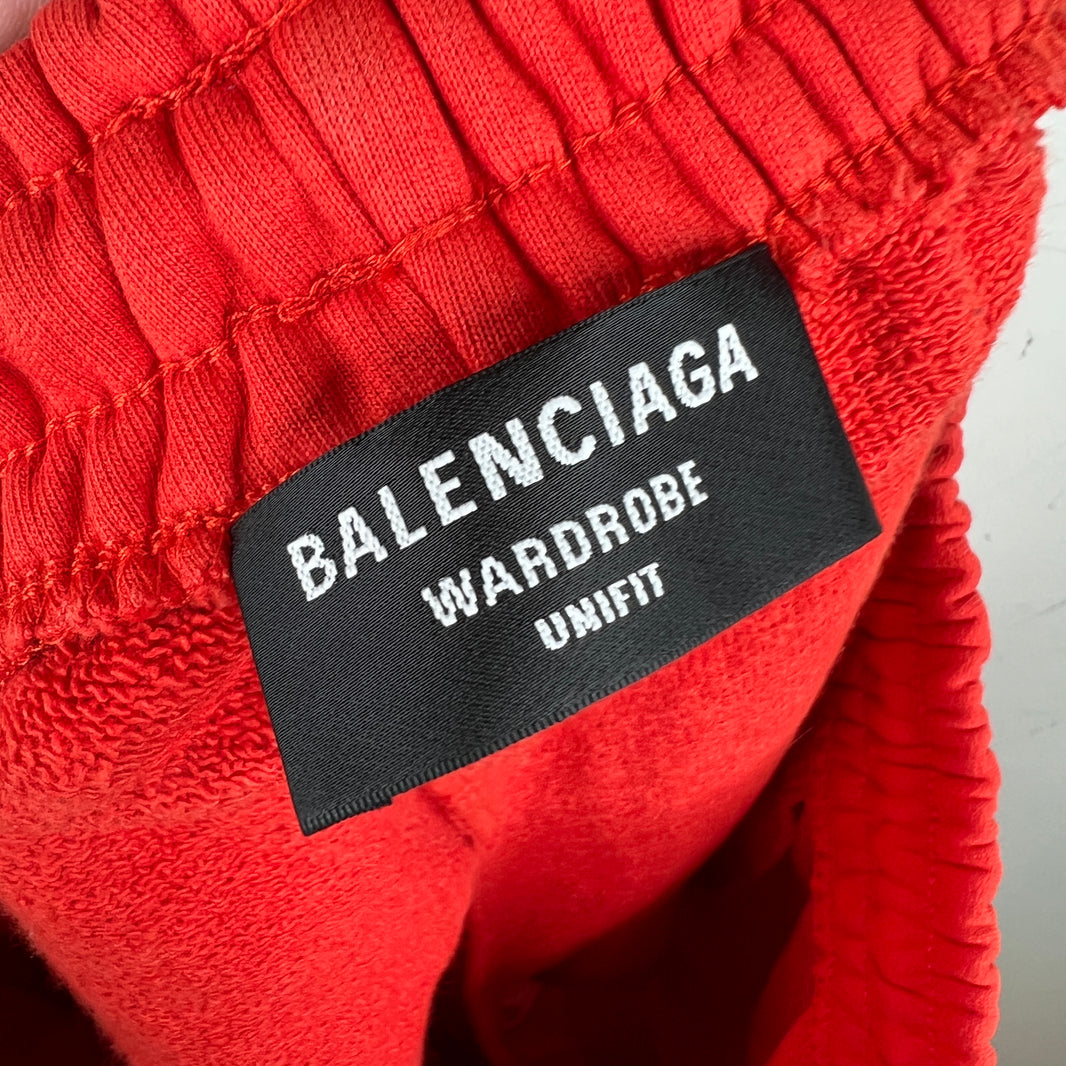 Balenciaga Red Campaign Embroidered Sweatshorts