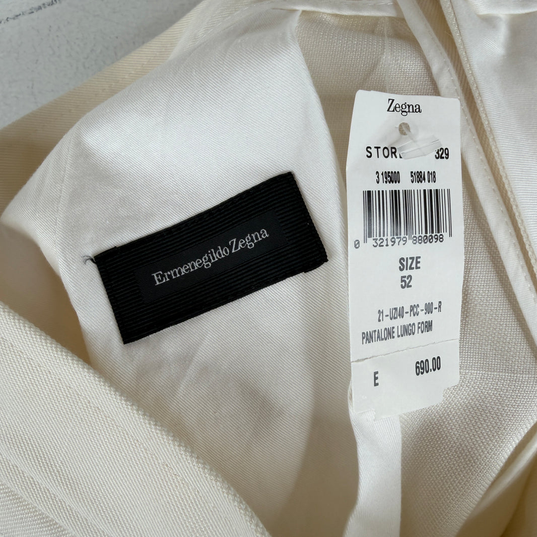 Zegna White Baggy Trousers