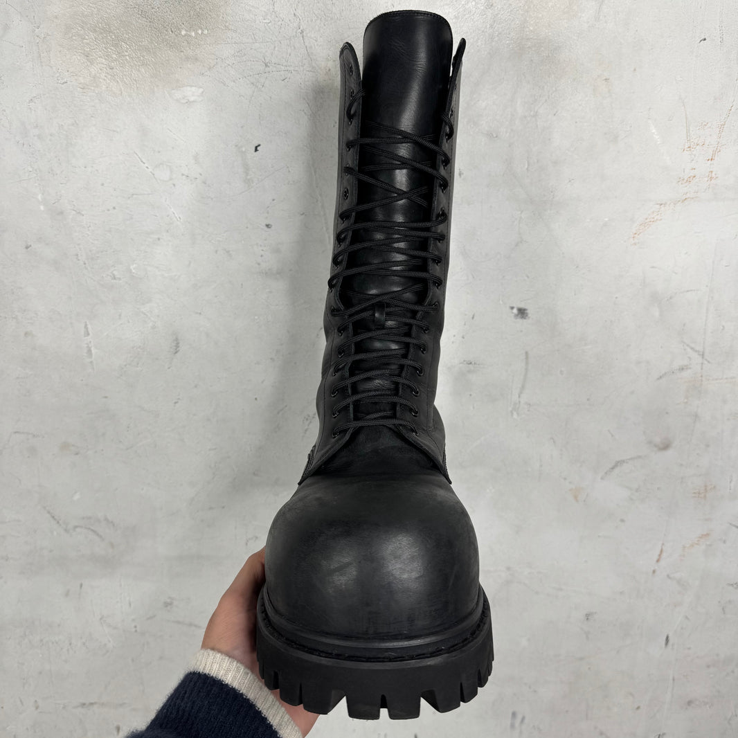 Balenciaga Leather Runway Stomper Boots