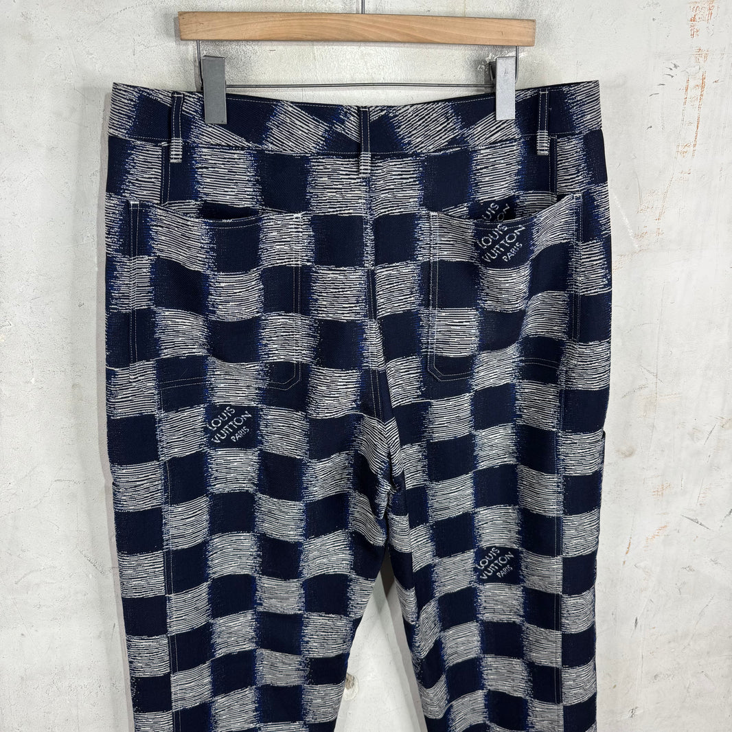 Louis Vuitton Damier Navy Scribbled Workwear Pants