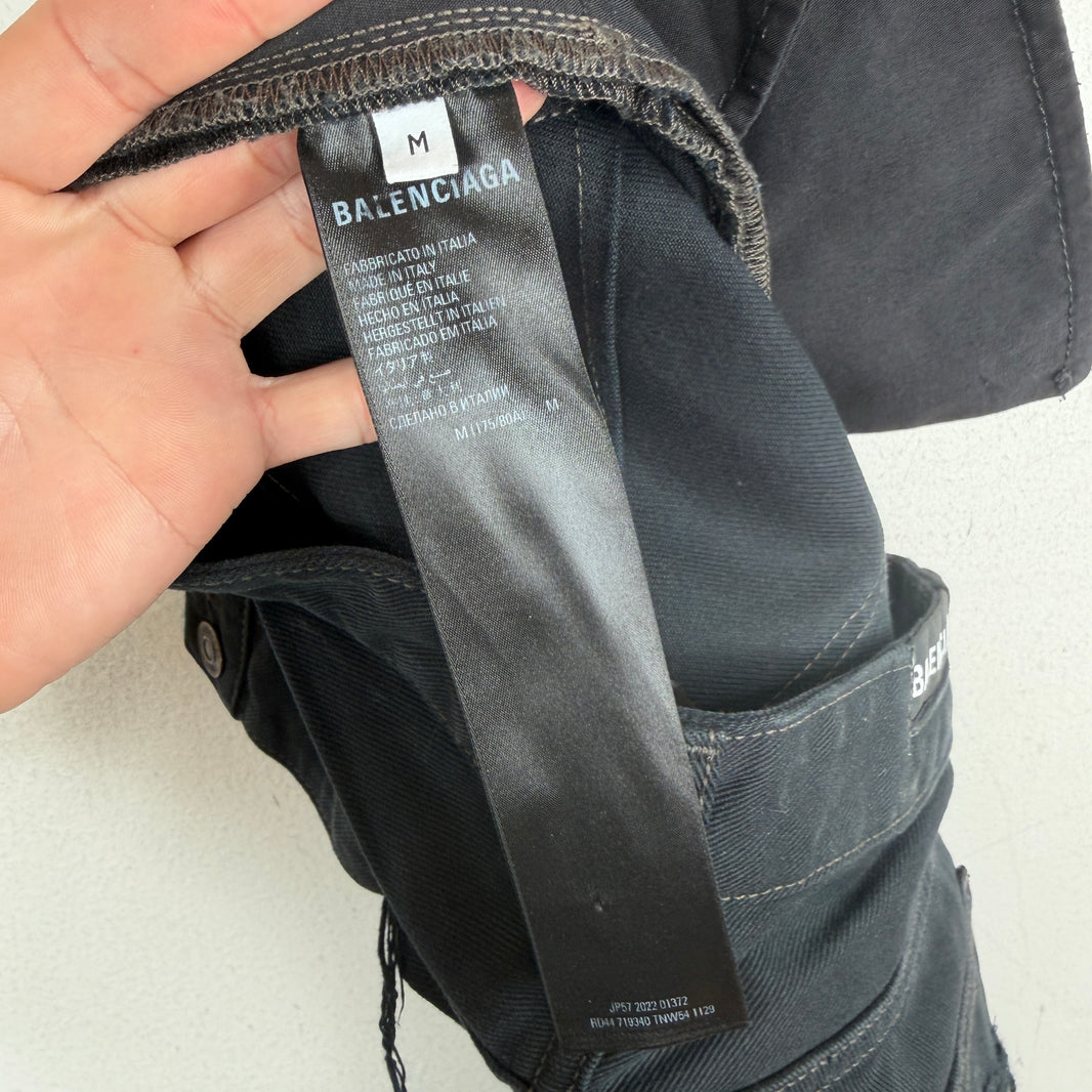 Balenciaga Italian Distressed Boot Cut Jeans