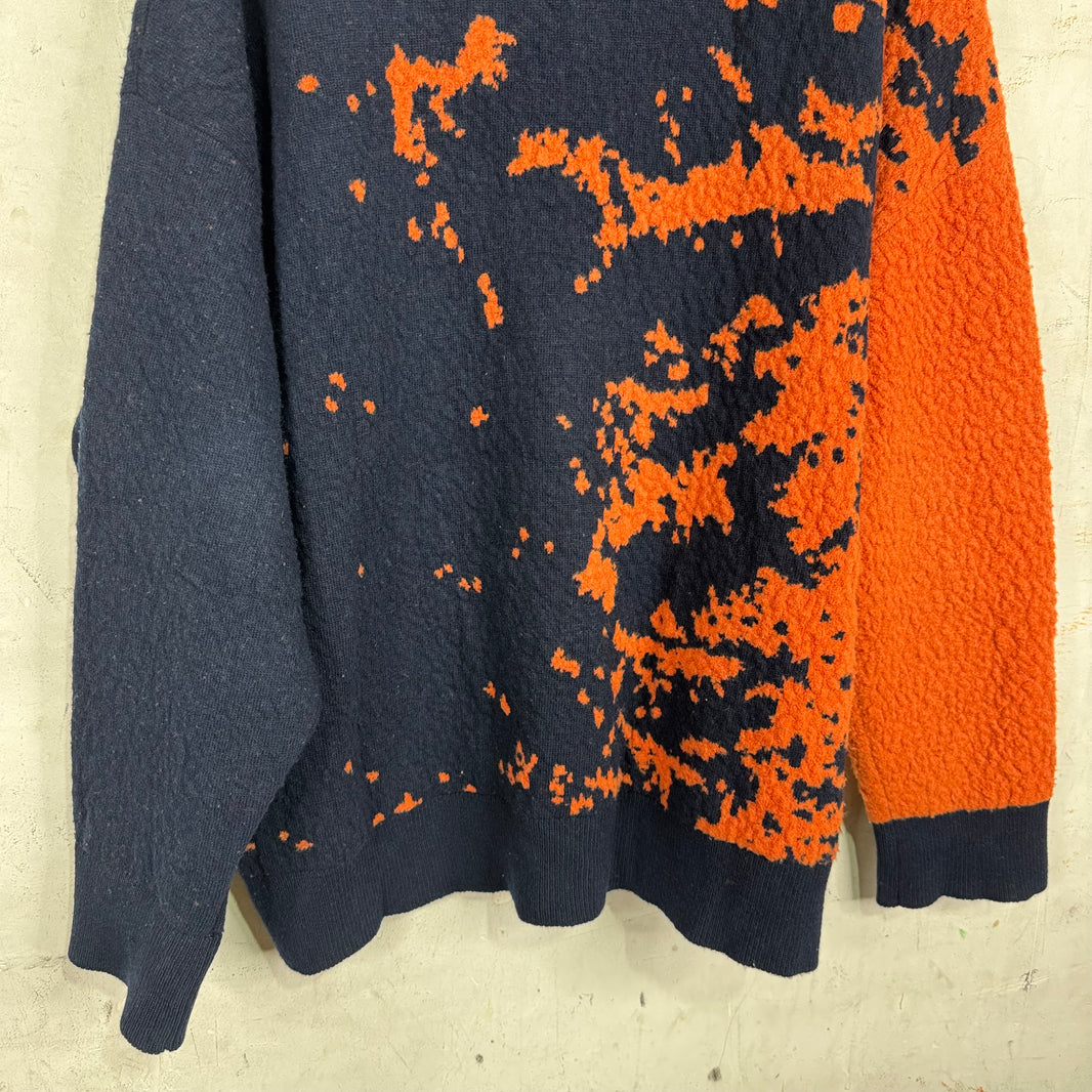 Loewe Wool Blend Orange Splatter Cardigan