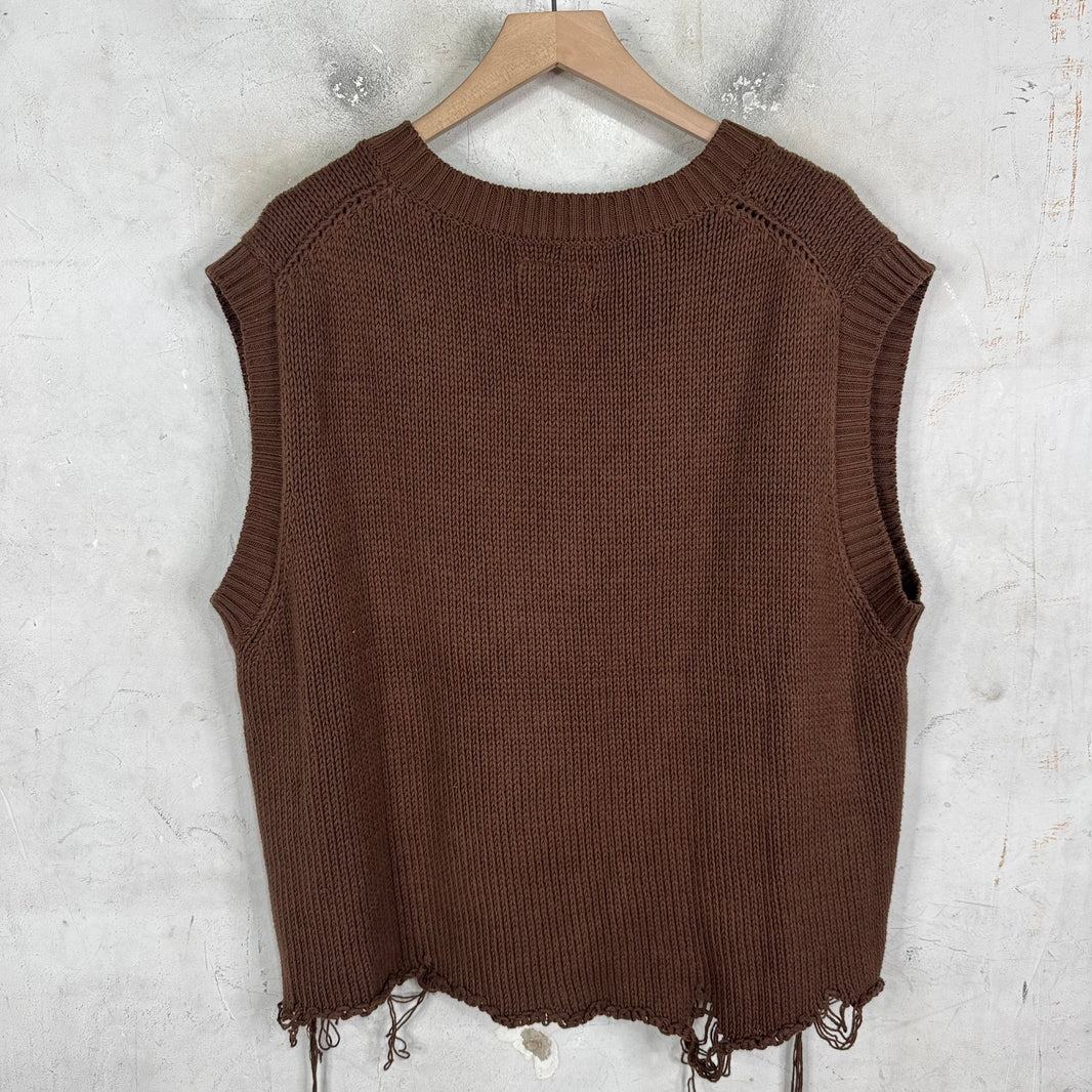 Doublet Frayed Knitted Sweater Vest