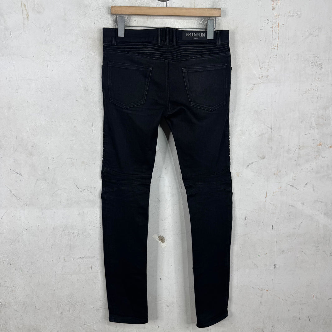 Balmain Black Biker Jeans
