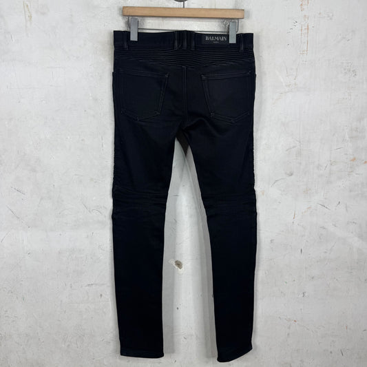 Balmain Black Biker Jeans