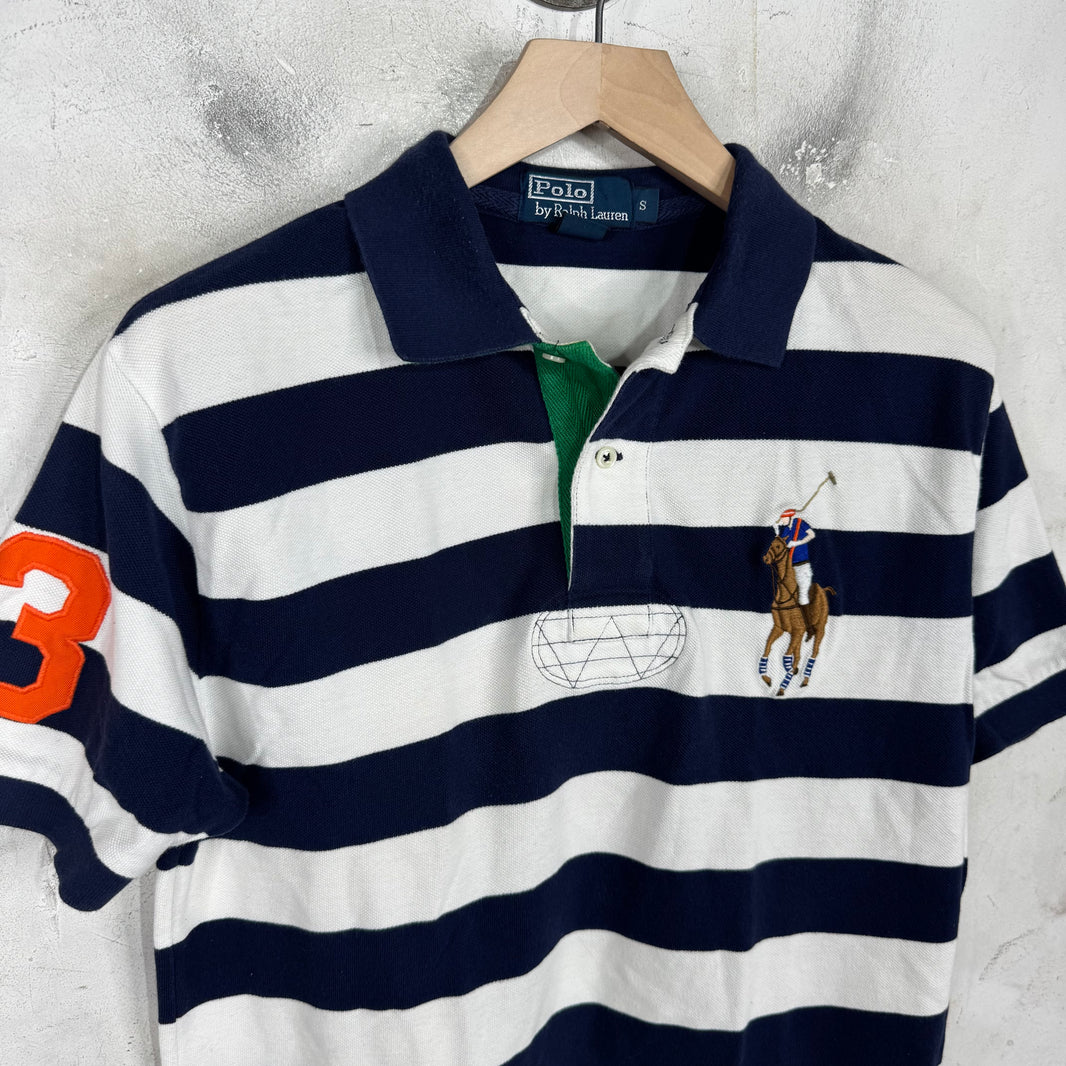 Ralph Lauren Navy Striped Realistic Big Pony Polo