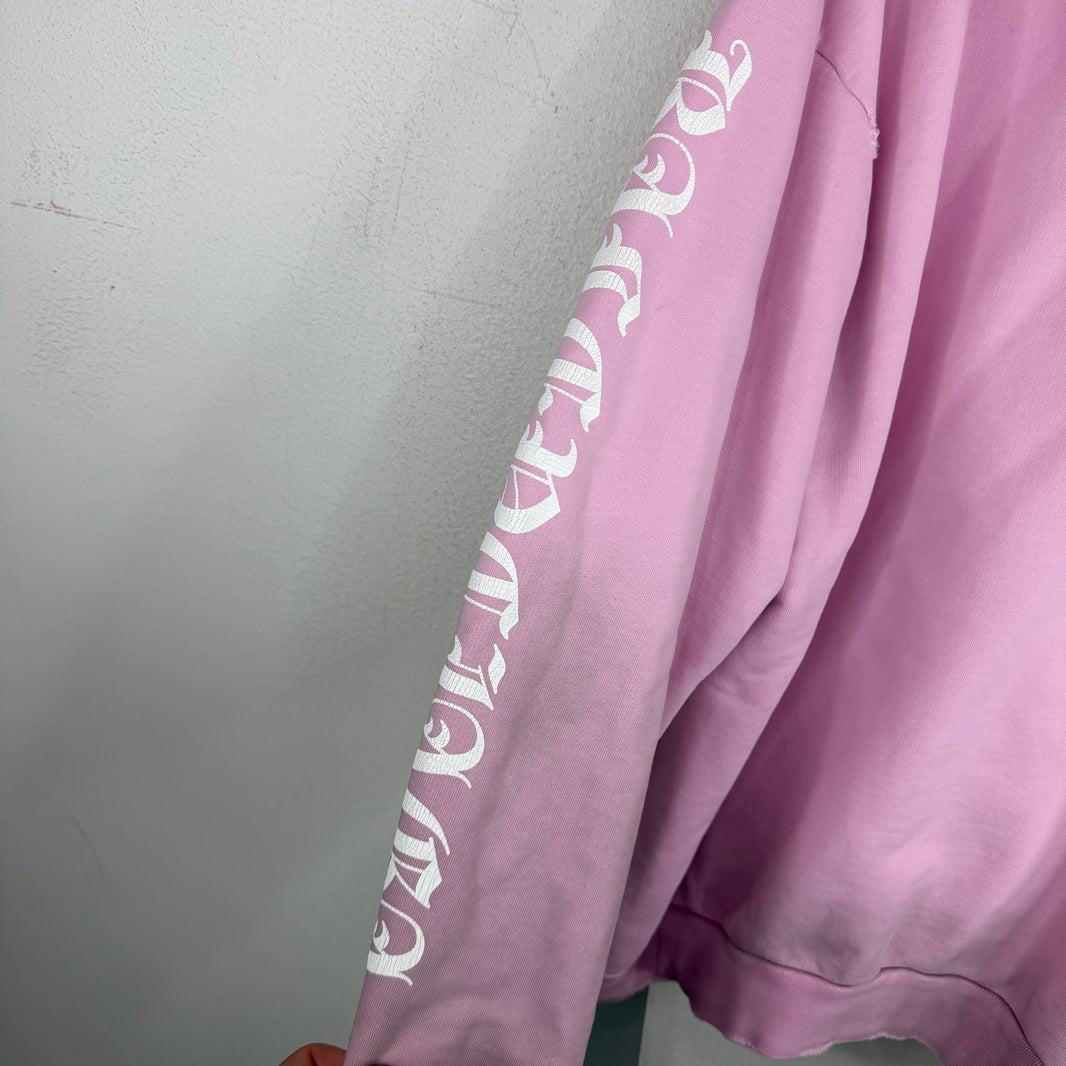 Balenciaga Pink Gothic Type Hoodie