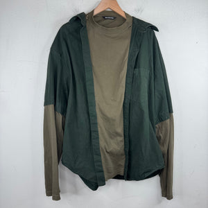 Balenciaga Olive Trompe Collar Shirt