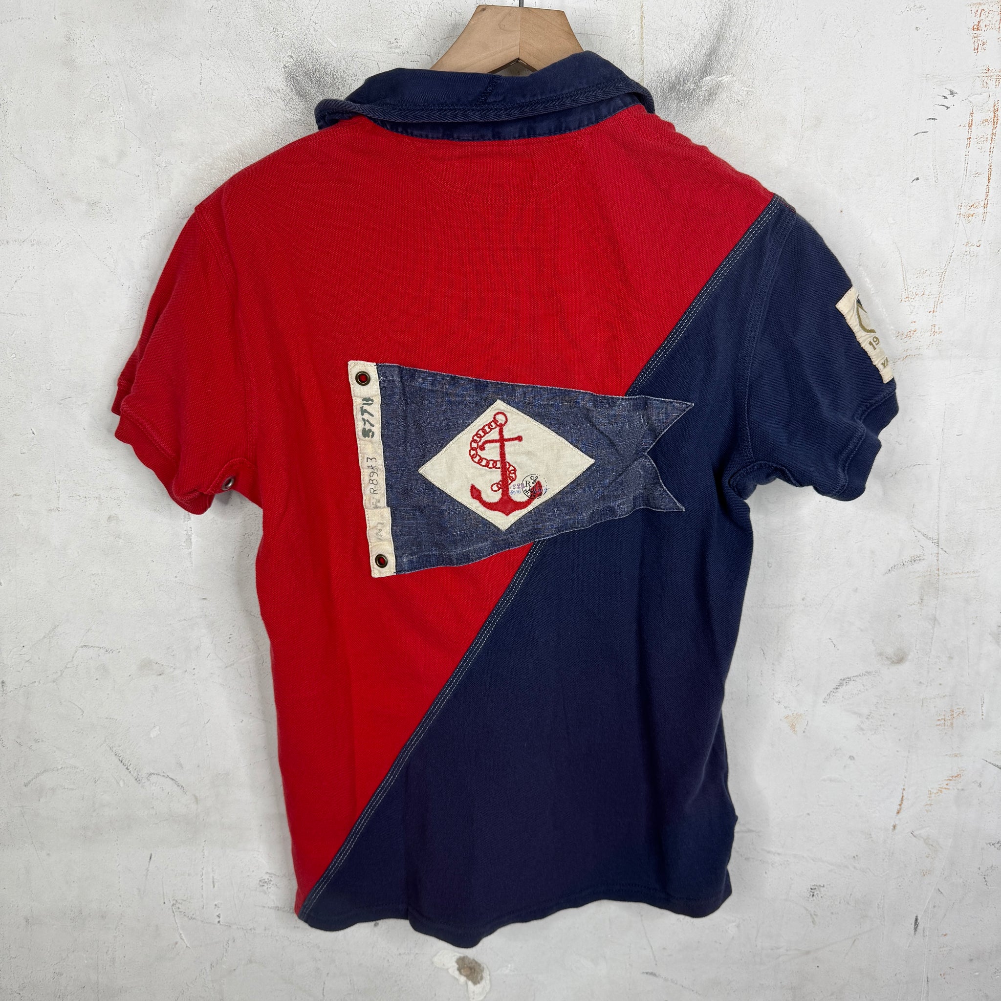 Polo Ralph Lauren Red Blue Split Polo Shirt