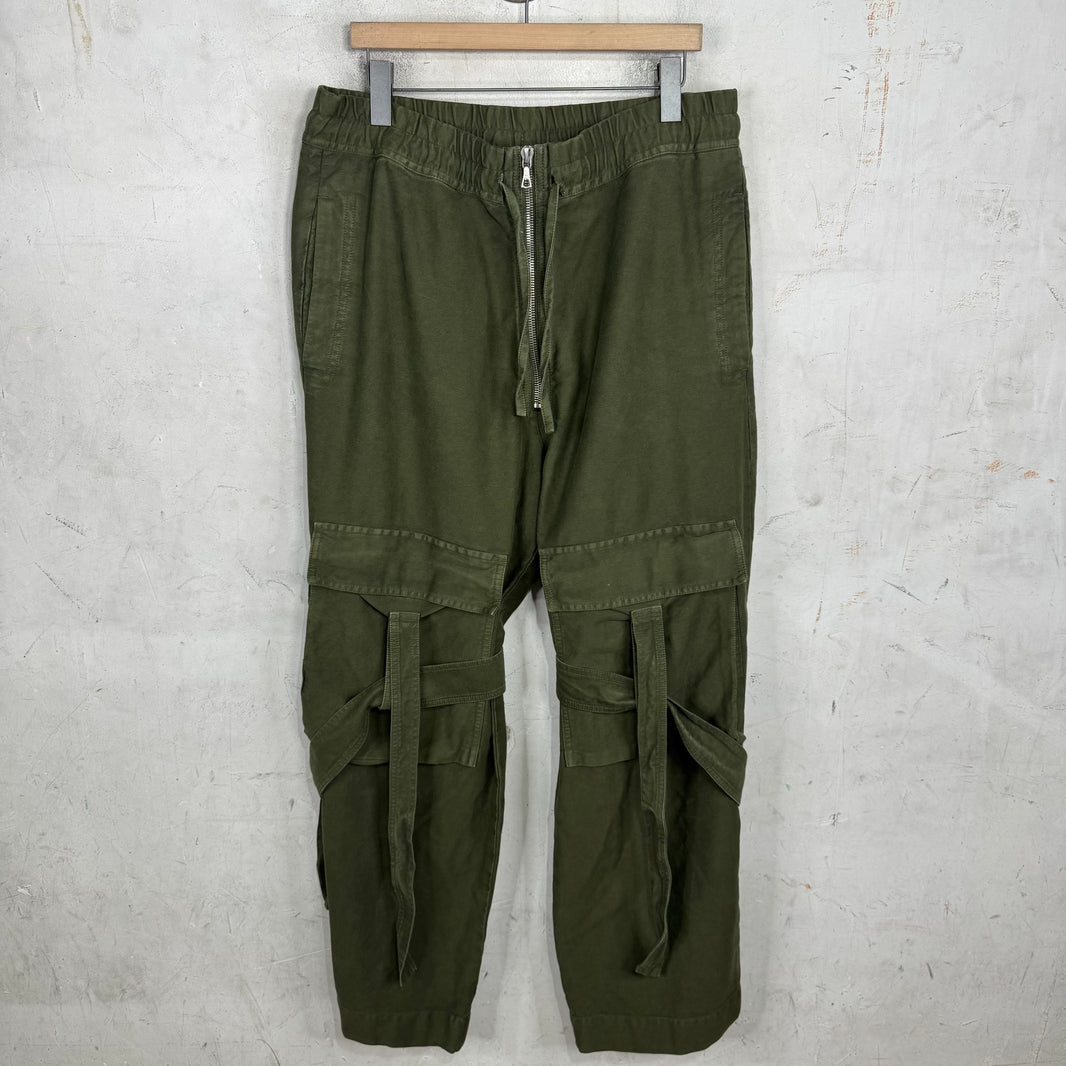 Dries Van Noten Olive Bondage Zippered Cargo