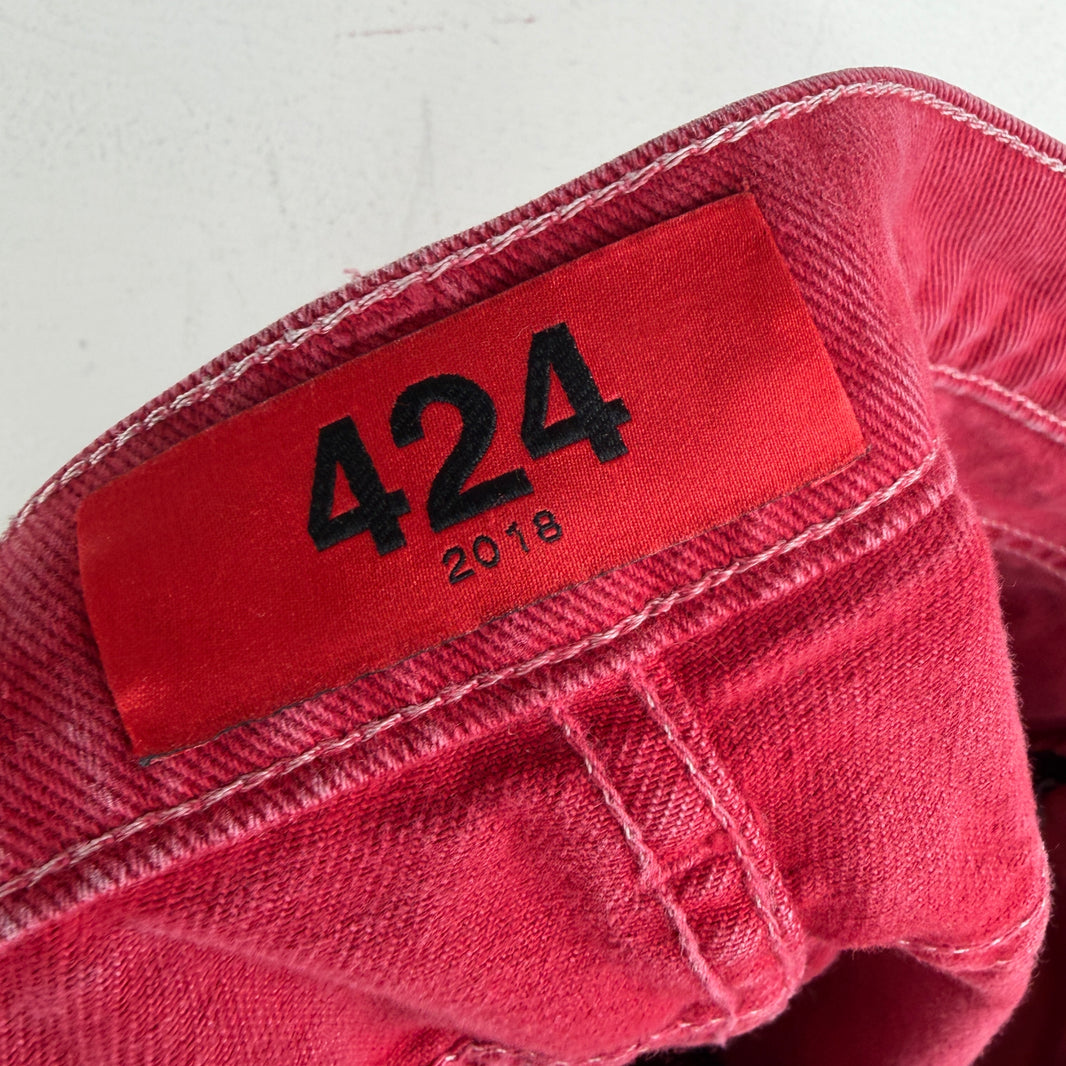 424 Red Bandana Hybrid Jeans