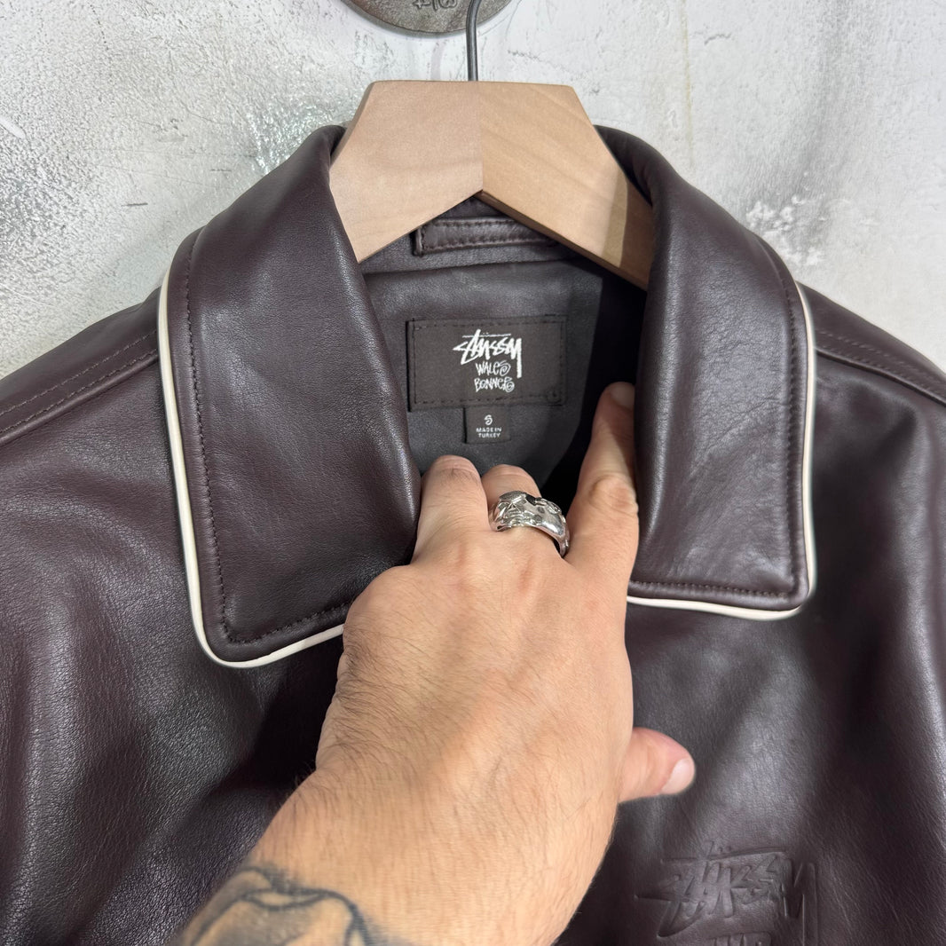 Stussy x Wales Bonner Varsity Leather Jacket