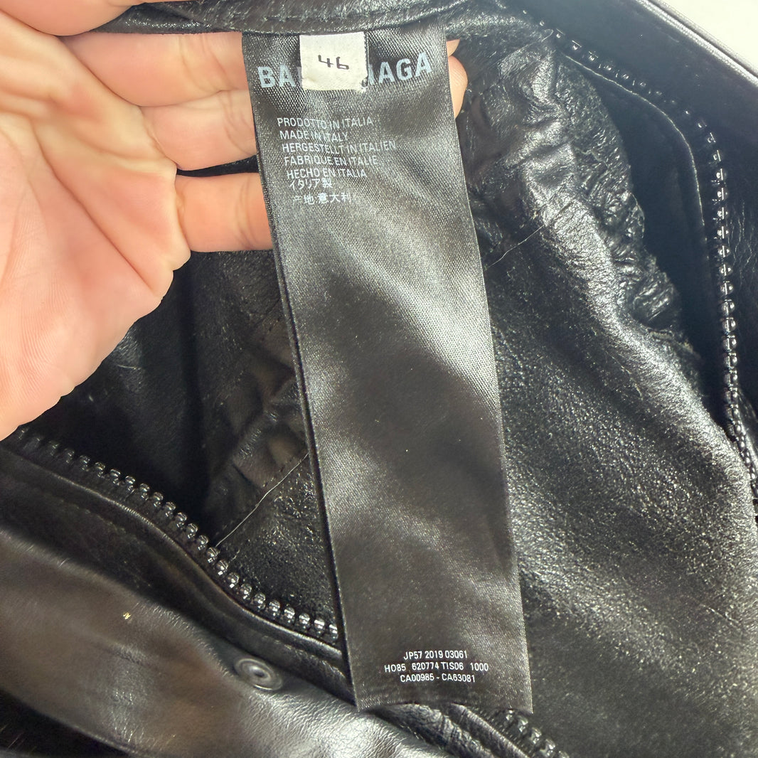 Balenciaga Leather Globe Jacket
