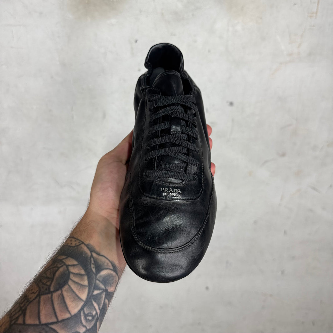 Prada Leather Collapse Sneakers