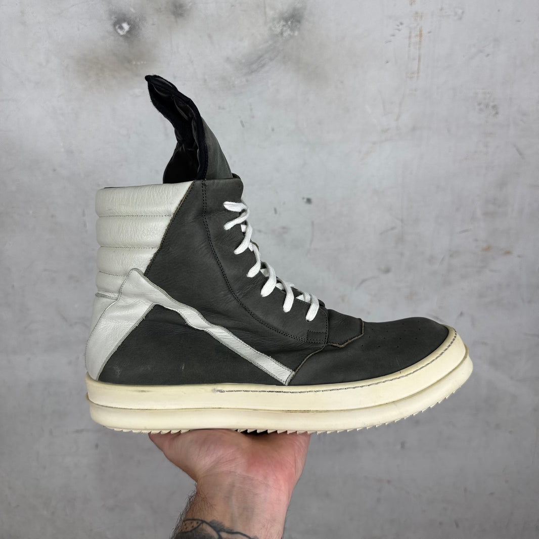 Rick Owens Grey Brushed Leather Geobaskets