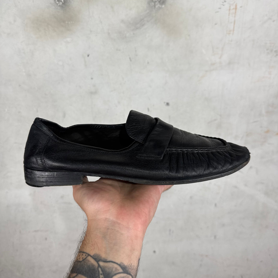 The Row Scrunched Leather Loafers