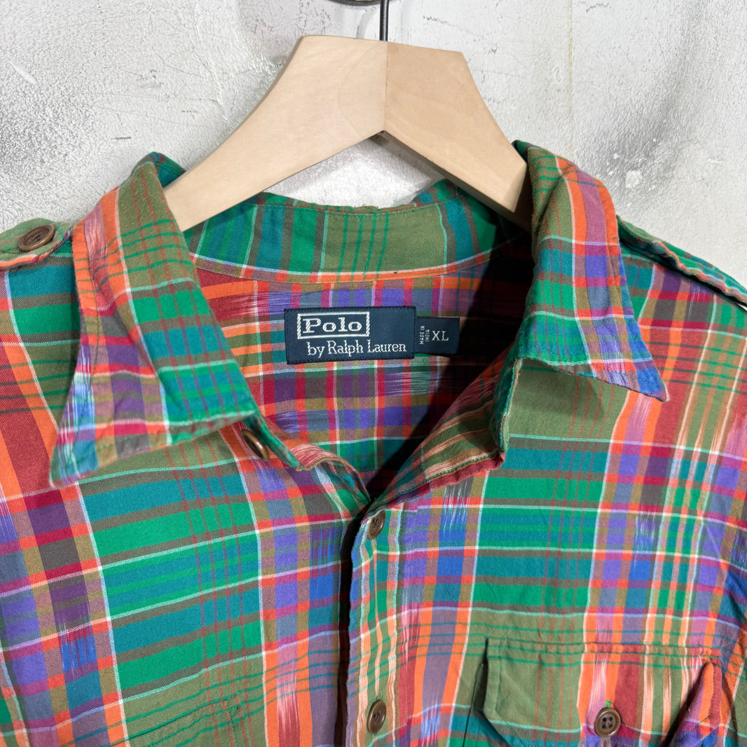 Ralph Lauren Military Plaid Button Up Shirt