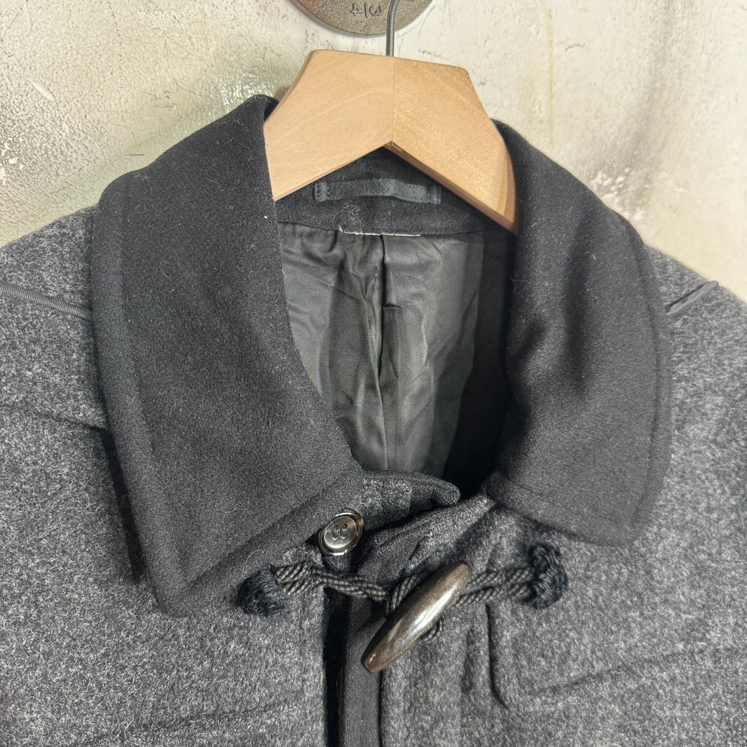 CDG  Homme Plus Wool Clasped Hooded Long Coat