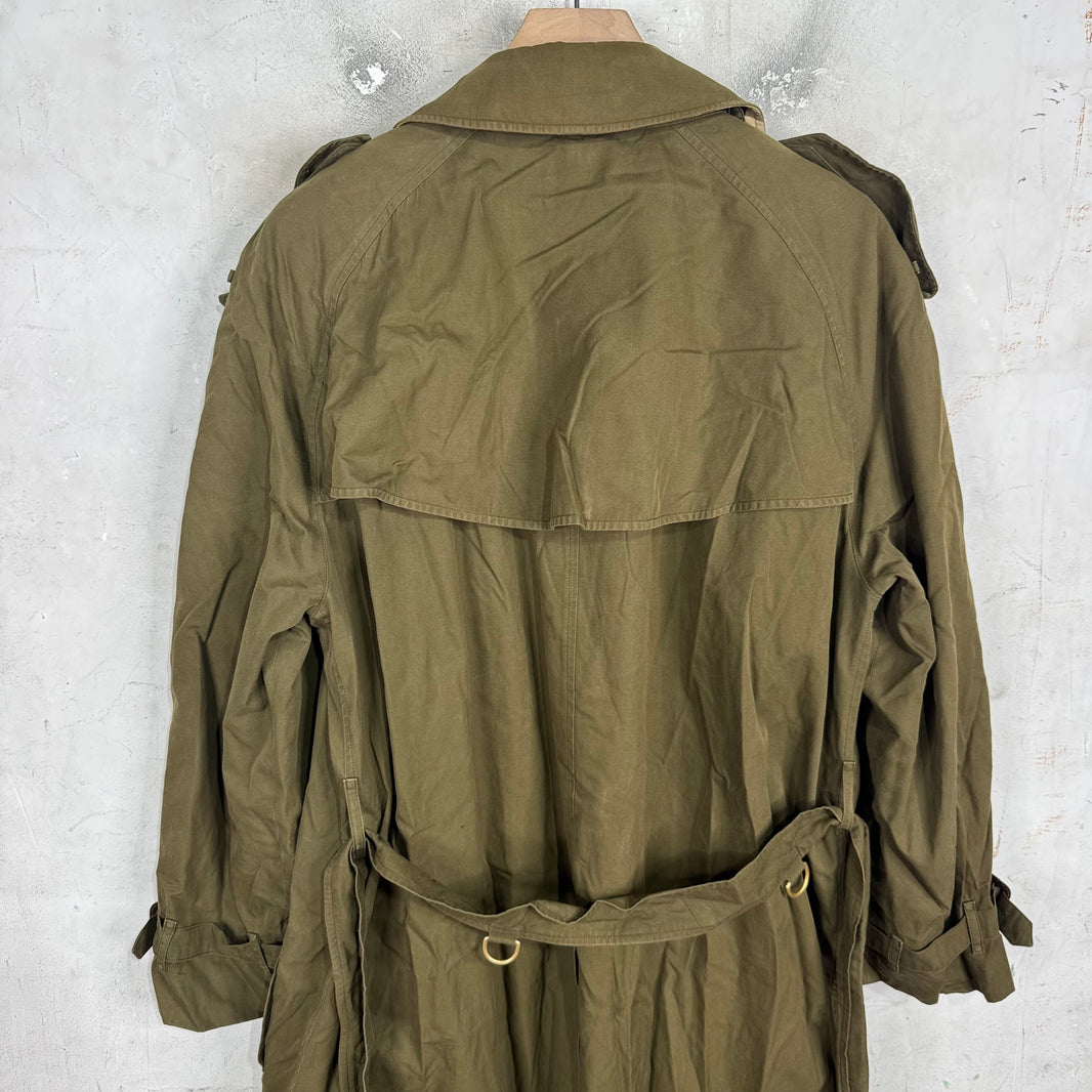 Burberry Olive Canvas Trench Coat