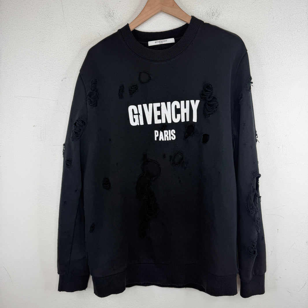Givenchy Distressed Logo Crewneck
