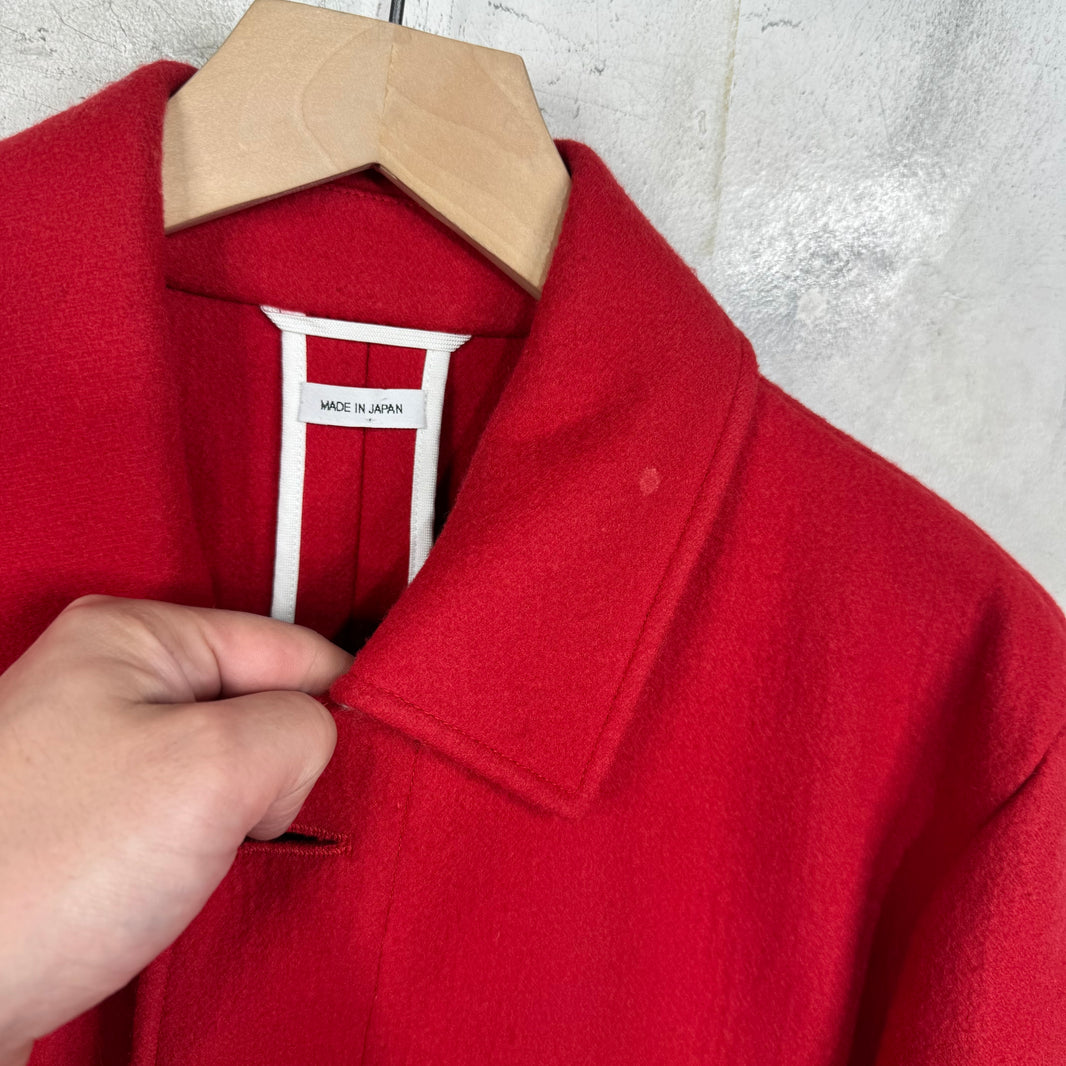 Thom Browne Red Wool Trench Coat