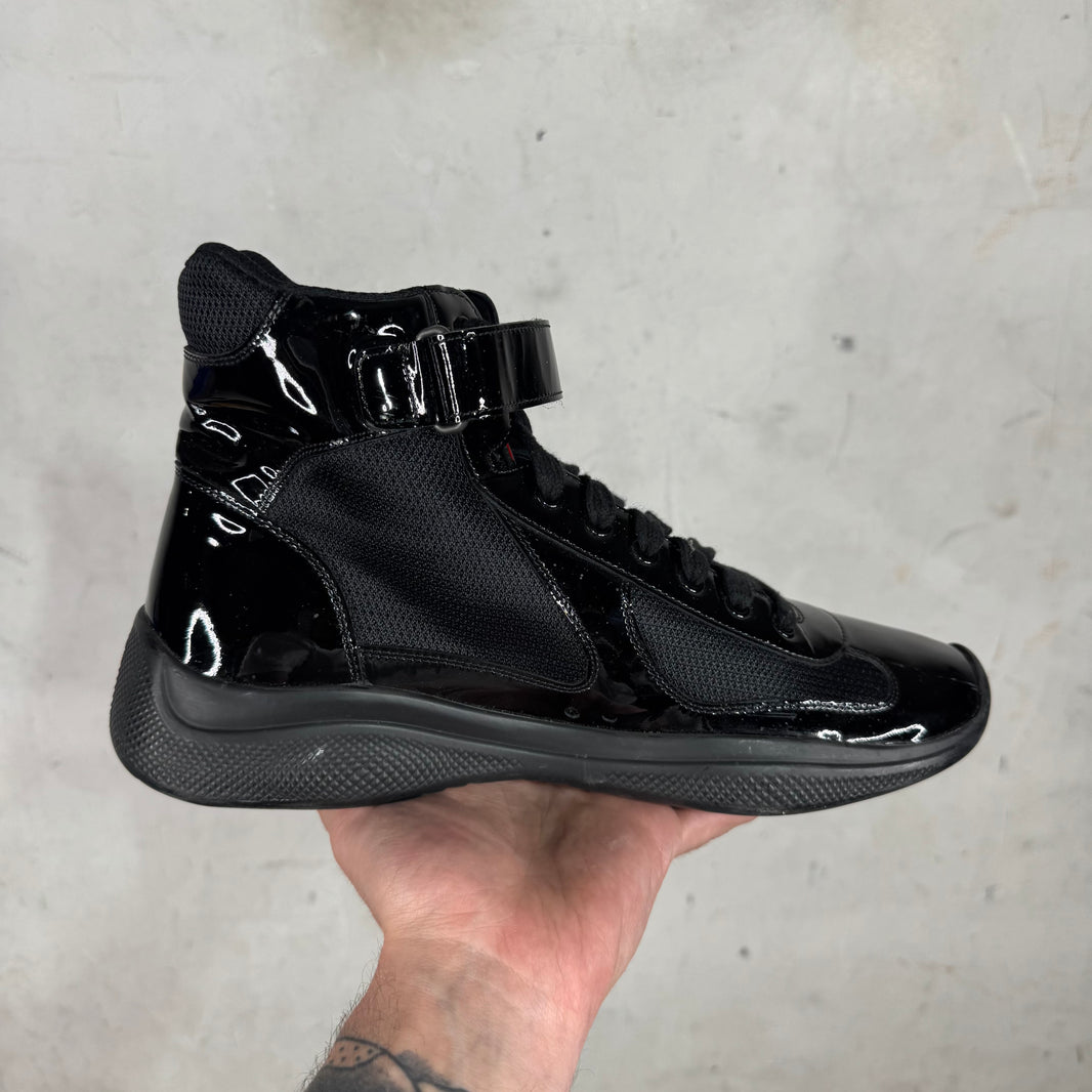 Prada Patent Triple Black High Americas Cup