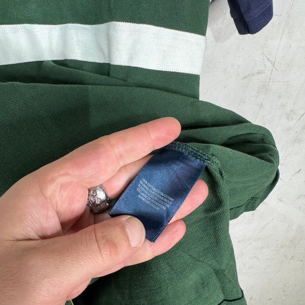 Ralph Lauren Green Double Striped Big Horse Polo