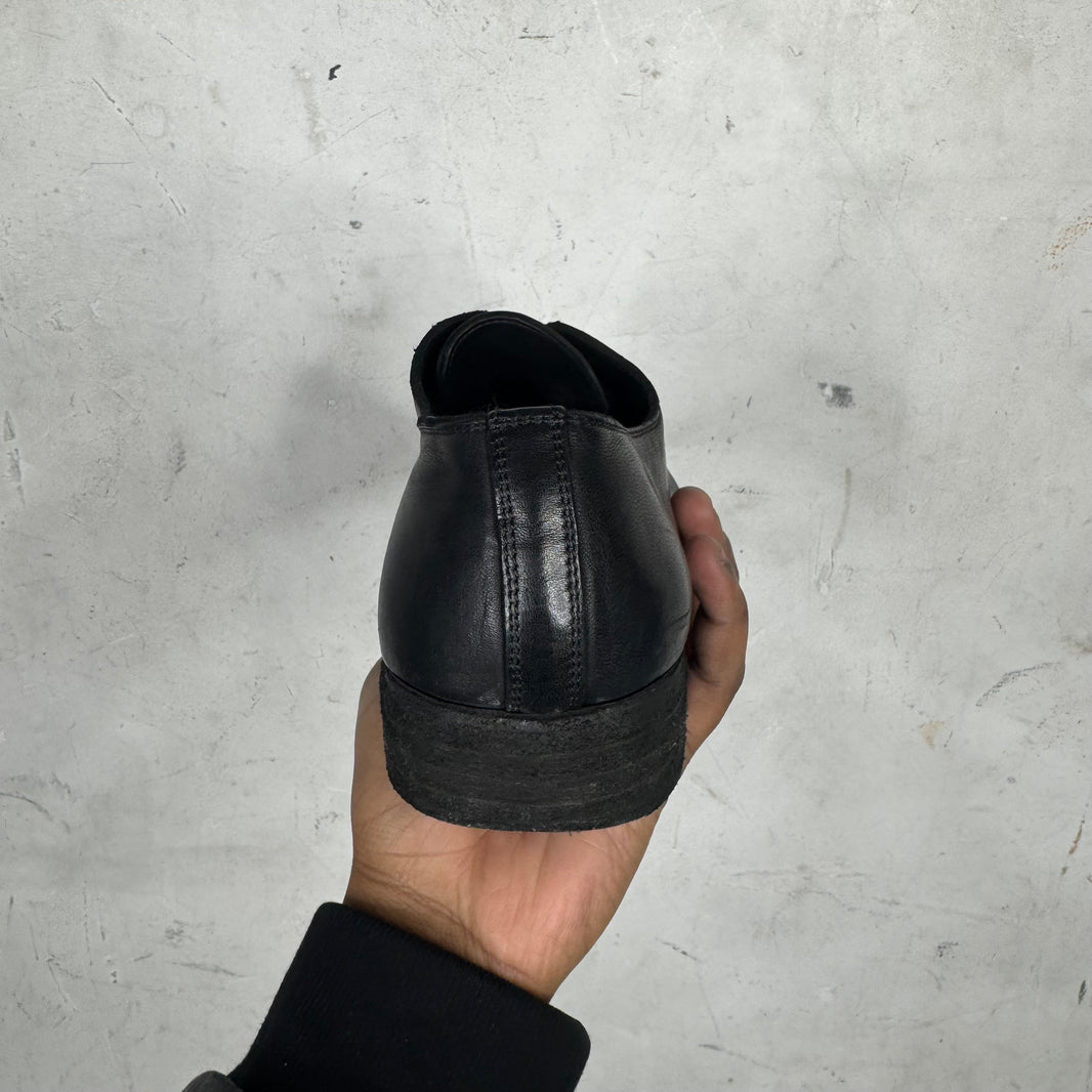 Guidi Black Leather Laced Derbies