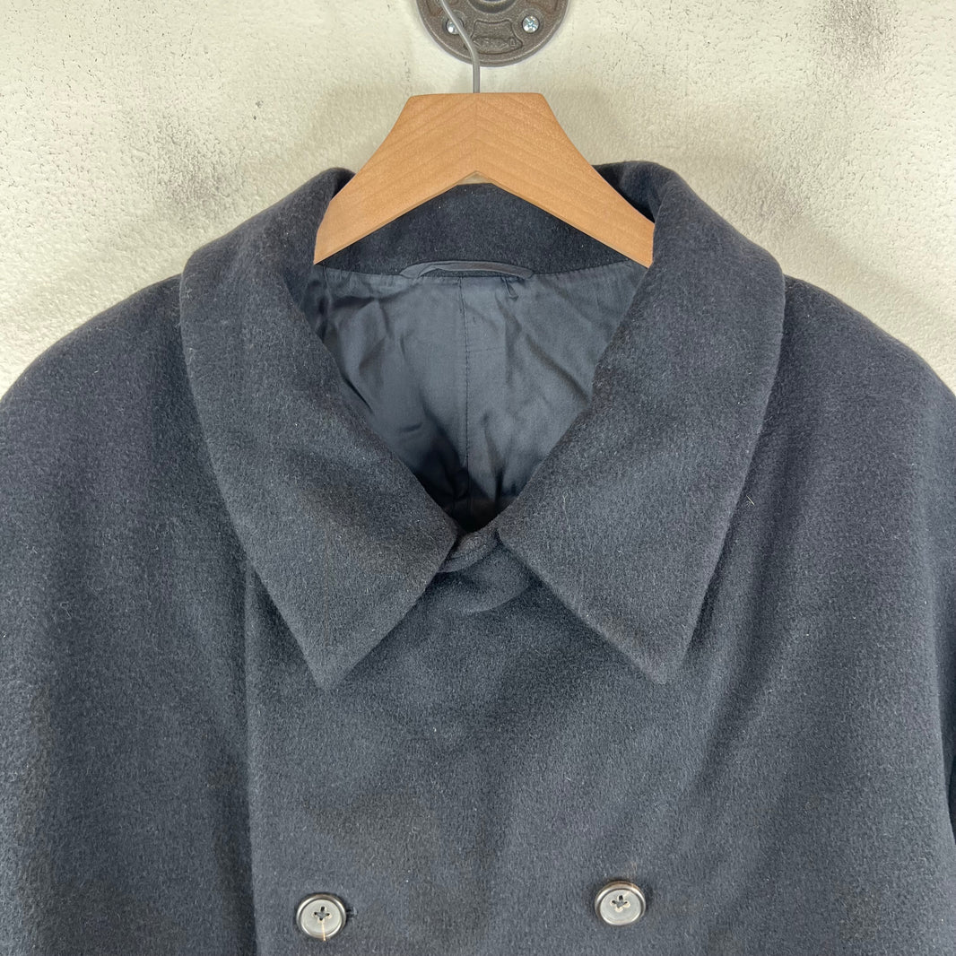 Jil Sander Navy Cashmere Blend Double Breasted Peacoat