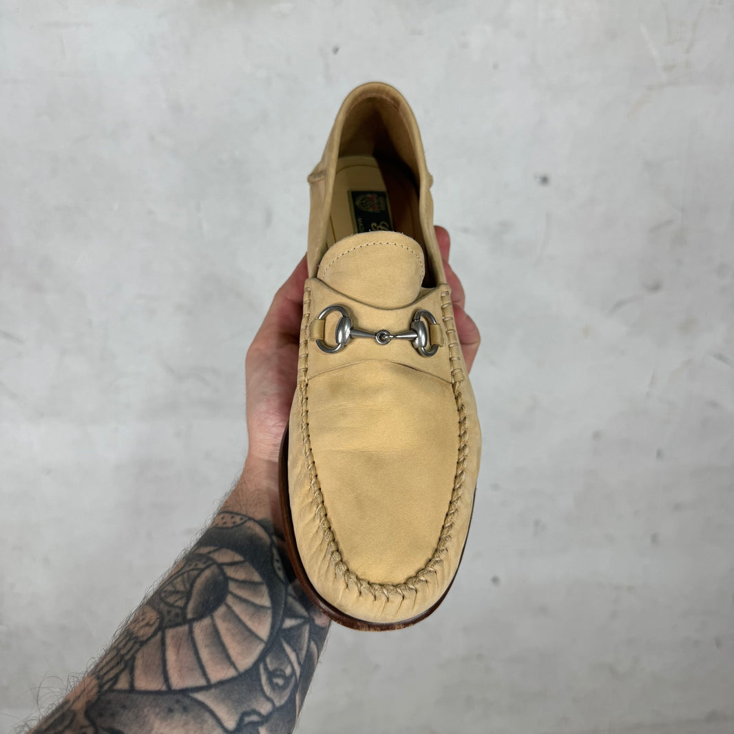 Gucci Beige Soft Leather Horsebit Mules