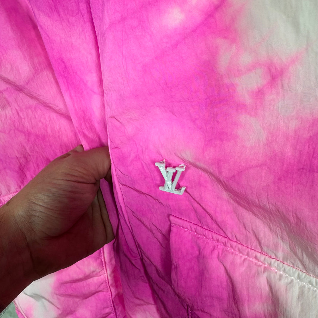 Louis Vuitton Pink/White Tie Dye Hooded Puffer