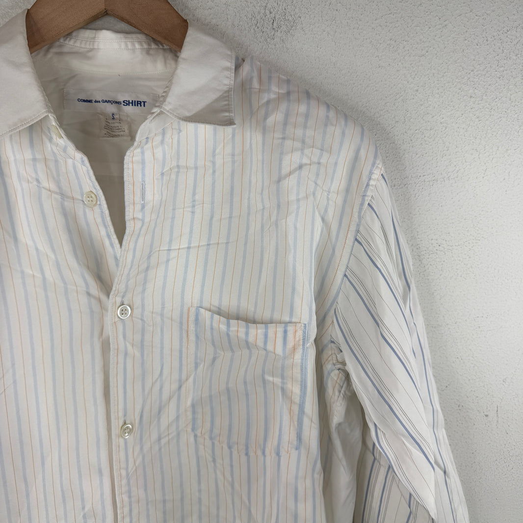 CDG White Striped Button Up Shirt