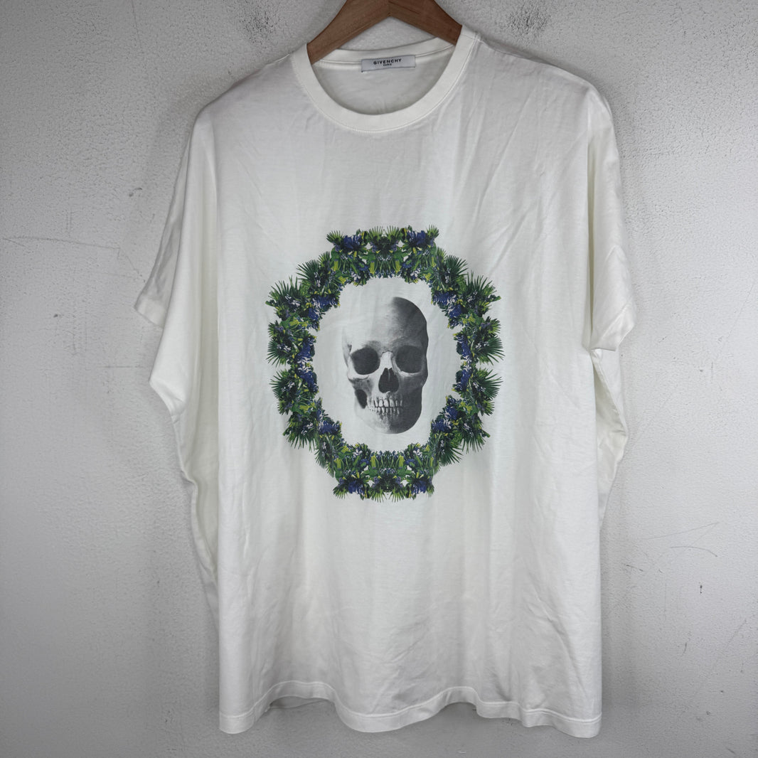 Givenchy Floral Skull White T-Shirt